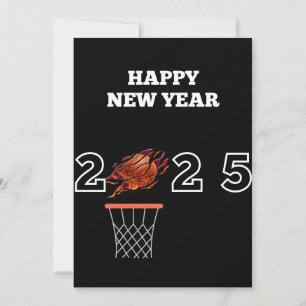 Bonne nouvelle année 2025 basket-ball Carte de vac