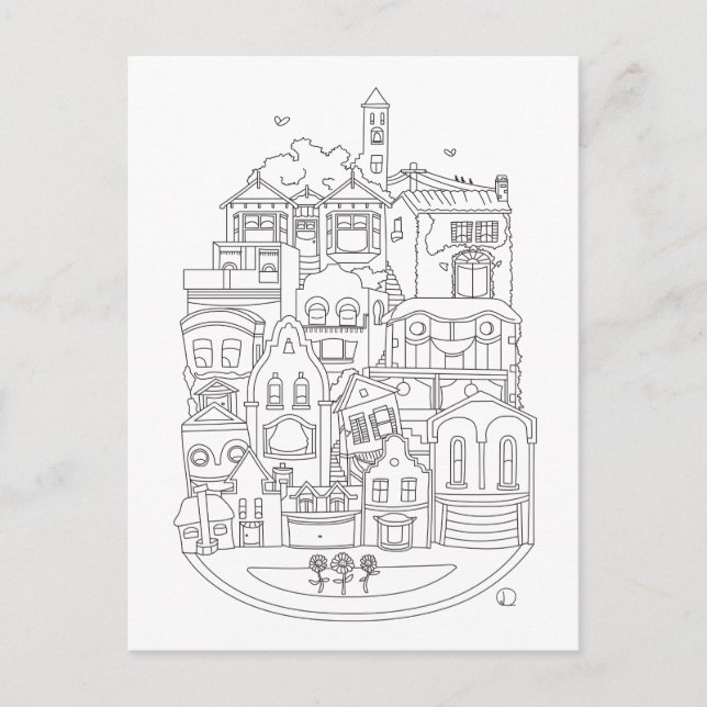 Bonne nouvelle couleur de maison dans carte postal (Devant)