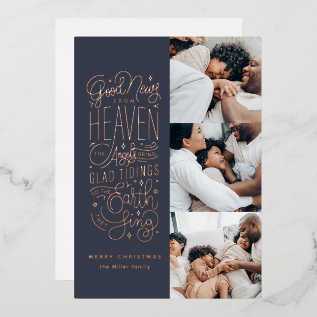Bonne nouvelle de la carte de vacances Heaven Foil (Recto/Verso)