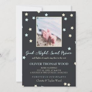 Bonne nuit Sweet Prince Baby Memorial Faire-part