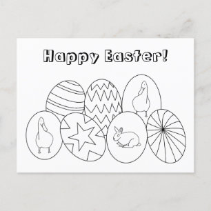 Bonne Pâques, Coloriage OEufs Cartes postales