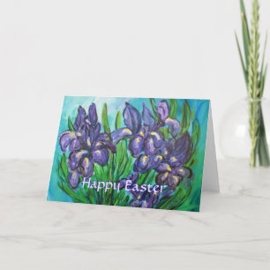Bonne Pâques Iris Fleurs Carte de voeux personnali