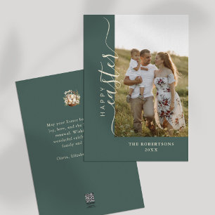 Bonne Pâques moderne minimaliste Sage Carte verte