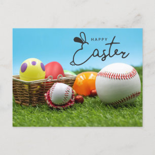 Bonne Pâques pour le joueur de baseball Carte post