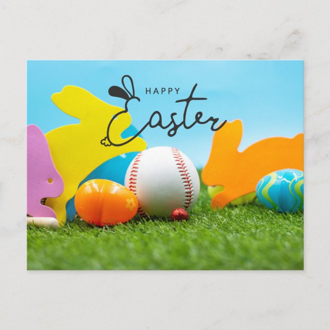 Bonne Pâques pour le joueur de baseball Carte post (Devant)