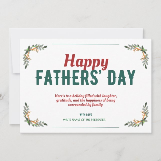 BONNE PÈRE'S DAY Carte de vacances personnalisée (Devant)