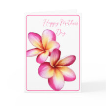 Bonne Plumeria de la Fête des Mères Carte à notes 