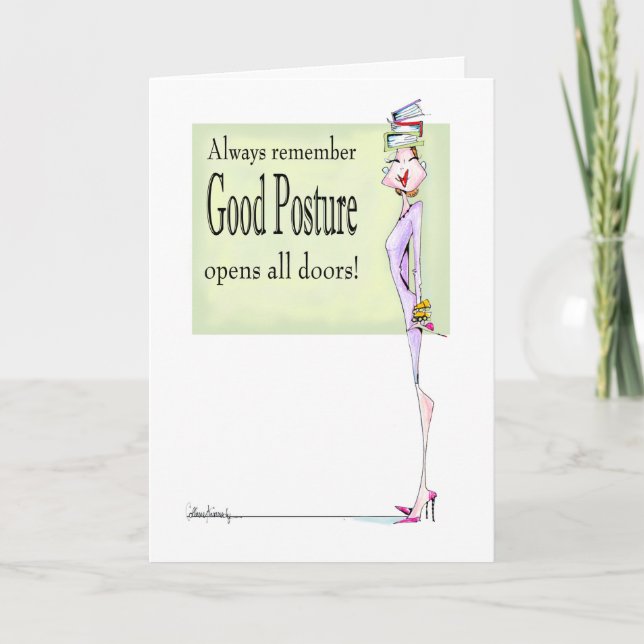 Bonne Posture Funny Femme Carte d'anniversaire (Devant)