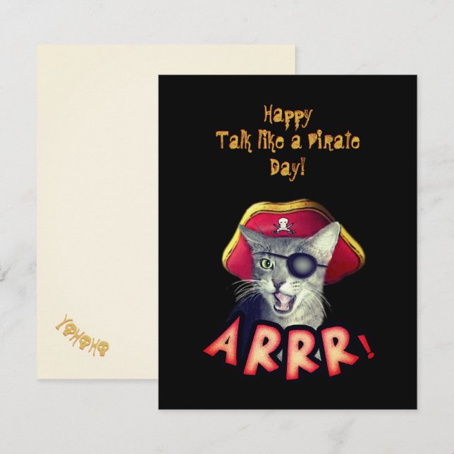 Bonne présentation comme une carte Pirate Day 9/19 (Devant / Derrière)