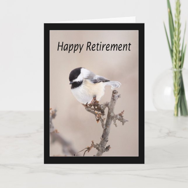 Bonne retraite Casquette noir carte de chickadee (Devant)