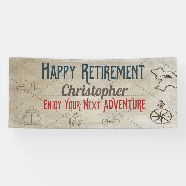 Bonne retraite Nouvelle aventure bannière monograp (Horizontal)