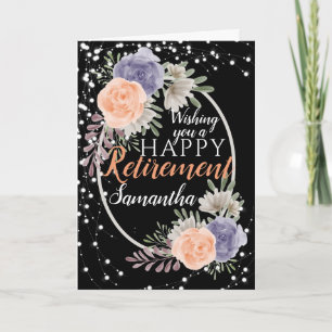 Bonne retraite Peony Rose Floral Carte noire