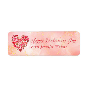 Bonne Saint Valentin et retour Étiquettes d'adress