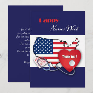 Bonne Semaine des infirmières. Carte patriotique U