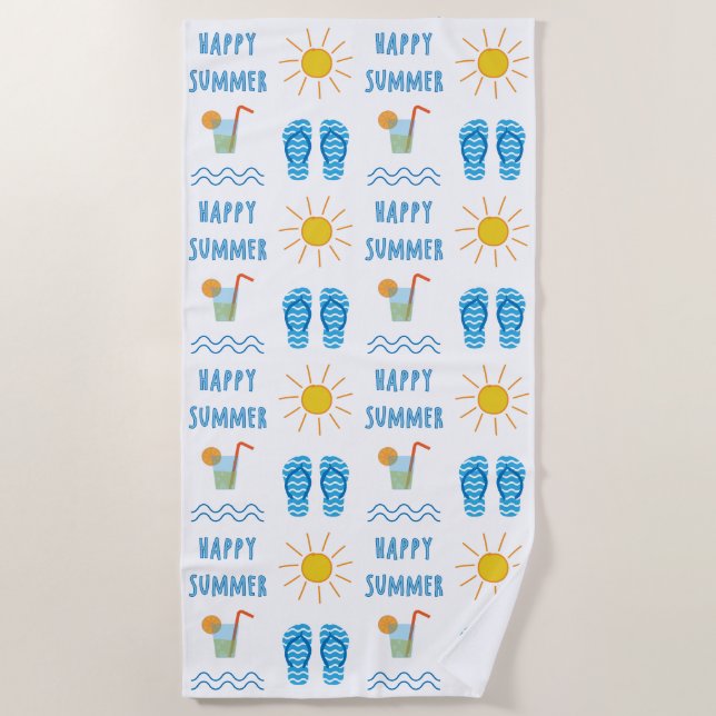Bonne serviette de plage Motif été (Devant)