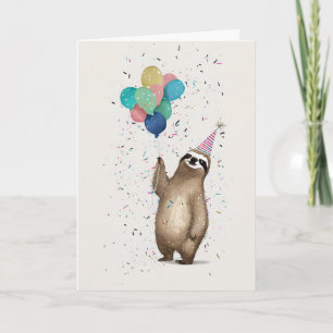 Bonne Sloth Celebration Carte de voeux