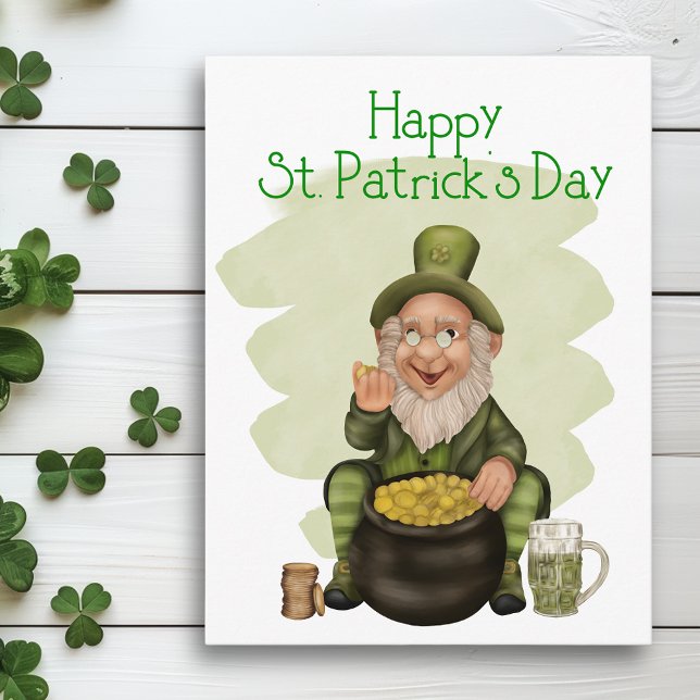 Bonne St. Patrick's Day Green Leprechaun Carte pos (Créateur téléchargé)
