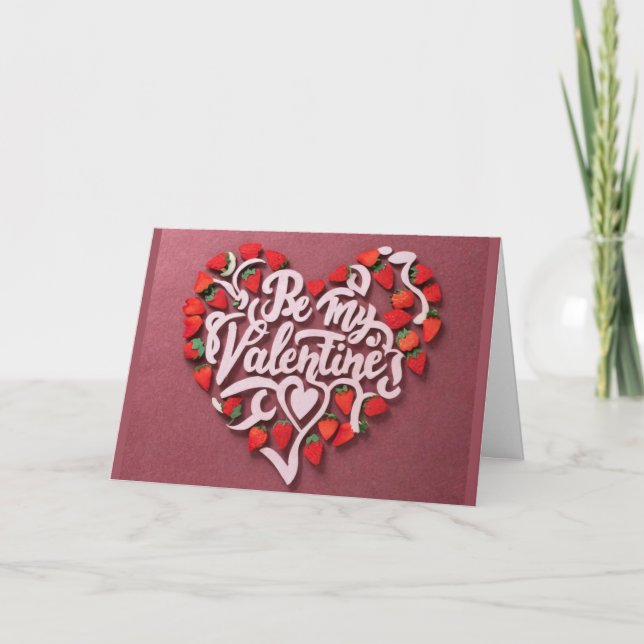 Bonne Valentine carte coeur rose 3d découpe (Devant)