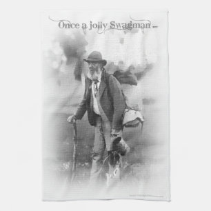 Bonne vieille serviette de thé gaie de vagabond