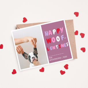 Bonne Wooflentines   Valentine Chien photo Carte p