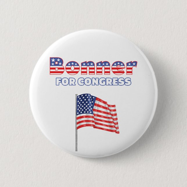 Bonner für Kongress-patriotischen Flagge-Entwurf Button (Vorderseite)