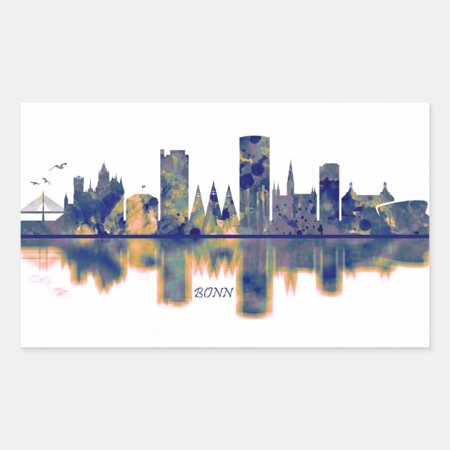 Bonner Skyline Rechteckiger Aufkleber (Vorderseite)