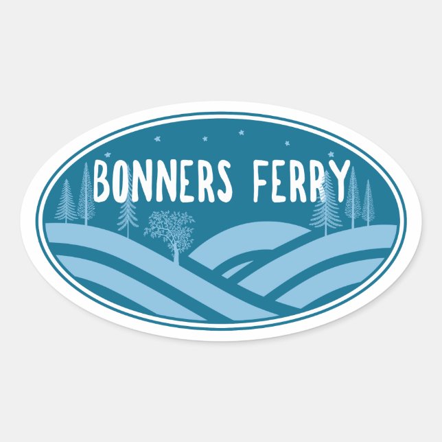 Bonners Ferry Idaho Außenbereich Ovaler Aufkleber (Vorderseite)