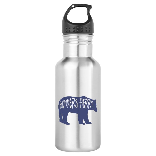 Bonners Ferry Idaho Bear Edelstahlflasche (Vorderseite)
