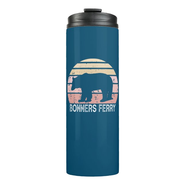 Bonners Ferry Idaho Retro Bär Thermosbecher (Vorderseite)