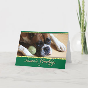 Bonnes Fêtes Boxer carte chien
