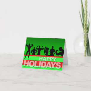 Bonnes fêtes culturiste 3 de carte