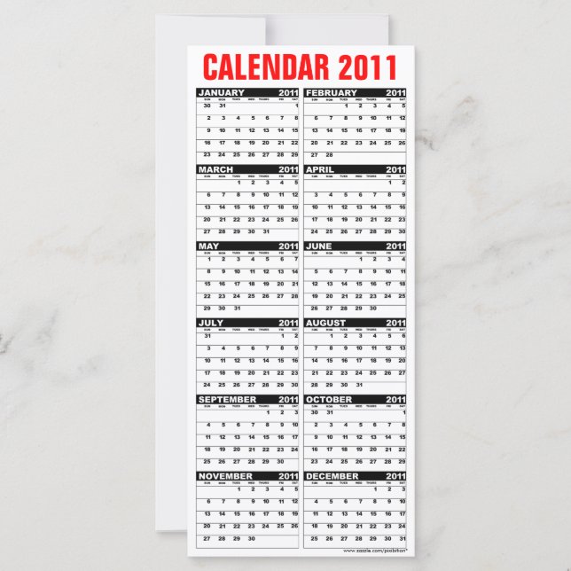 Bonnes Fêtes de carte rack Calendrier 2011 (Devant)