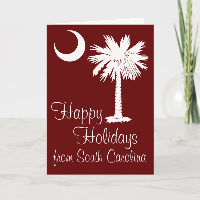 Bonnes fêtes de la carte de lune de Palmetto de (Devant)