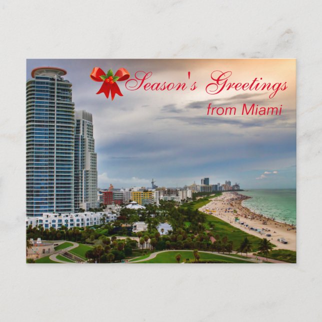 Bonnes Fêtes de la carte postale Miami Holiday (Devant)