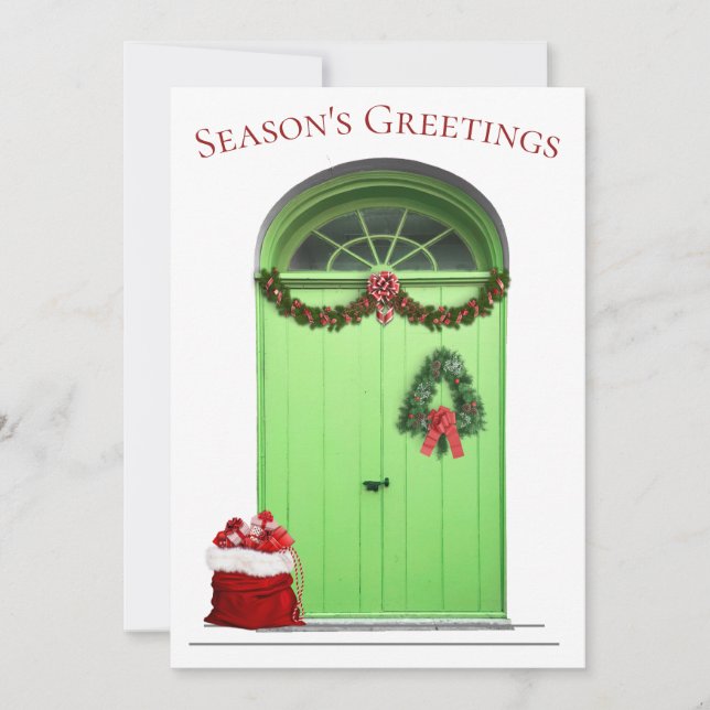 Bonnes Fêtes de Noël Modèle porte verte (Devant)