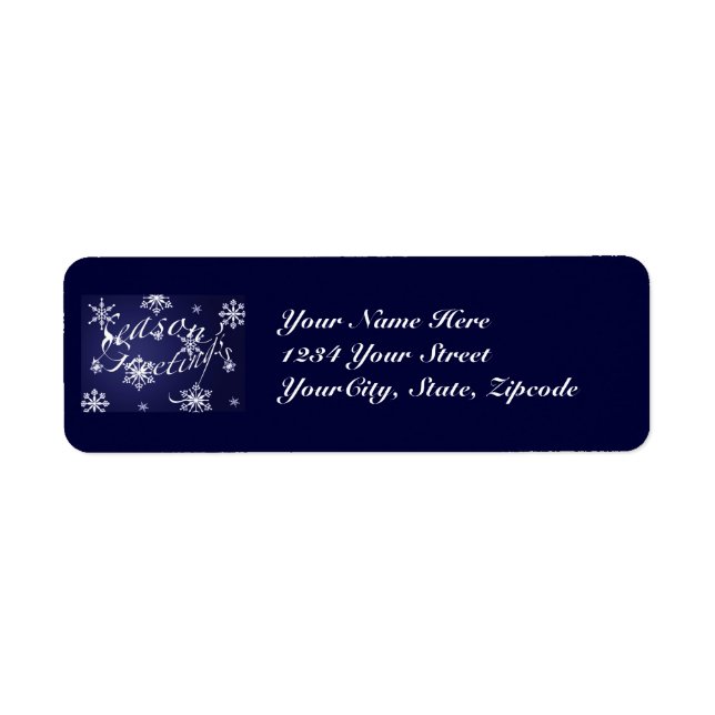 Bonnes Fêtes étiquettes de adresse - Bleu (Devant)