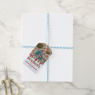 Bonnes fêtes étiquettes de cadeau fait sur
