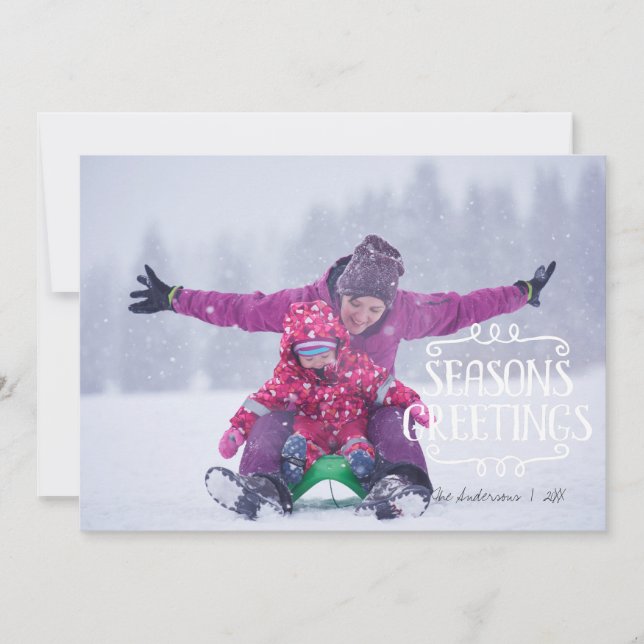 Bonnes Fêtes Noël Carte photo de vacances (Devant)