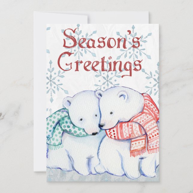 Bonnes Fêtes Ours polaire Carte de Noël (Devant)