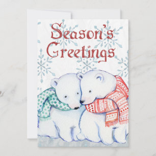 Bonnes Fêtes Ours polaire Carte de Noël