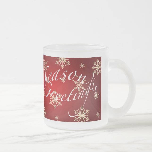 Bonnes Fêtes Rouge Jeu de Mug Verre Vacances (Droit)