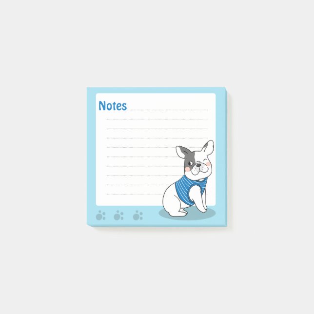 Bonnes notes françaises de Bulldog post-it (Devant)
