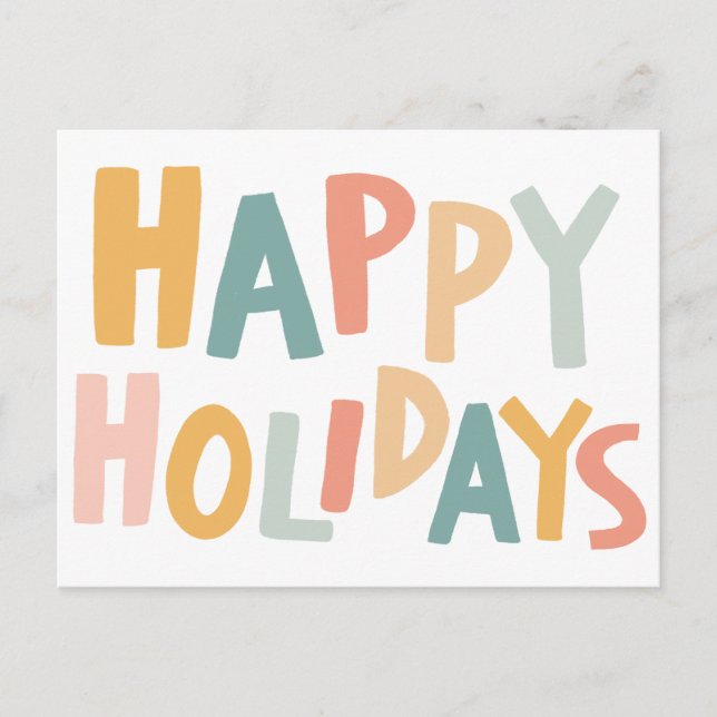 BONNES VACANCES Carte postale de Noël artisanale (Devant)