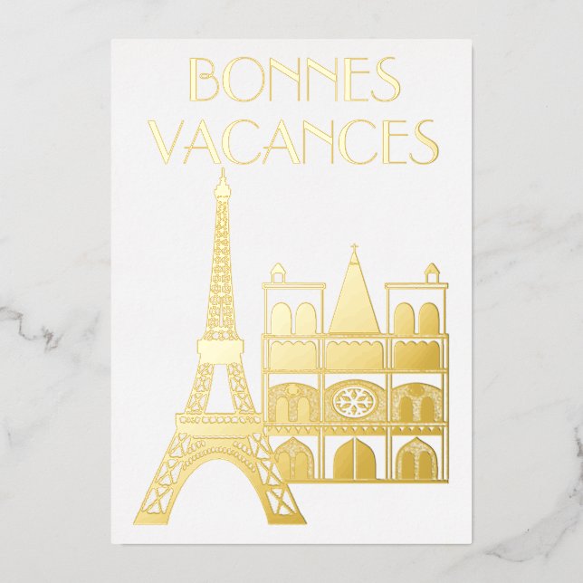 Bonnes Vacances Folien Feiertagskarte (Vorderseite)