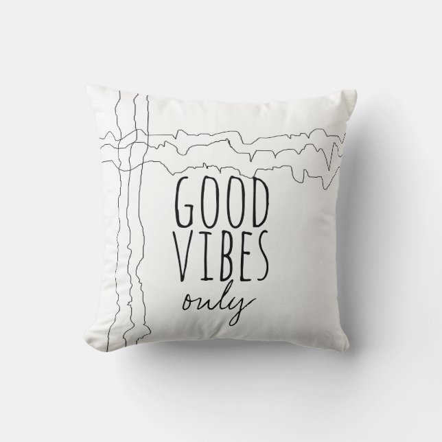 bonnes vibes seulement citer coussin moderne chic (Recto)