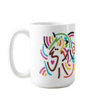 Bonnes vibrations Abstrait Art Moderne Retro Mug
