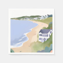 Bonnet Shores | Wasserfarbe Rhode Island Strand