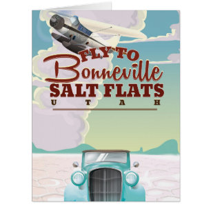 Bonneville Salt Flat Utah affiche de voyage vintag