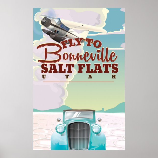 Bonneville Salt Flat Utah Reiseplakat Poster (Vorne)