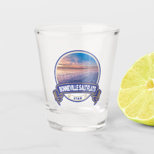 Bonneville Salt Flats Utah Travel Abzeichen Schnapsglas